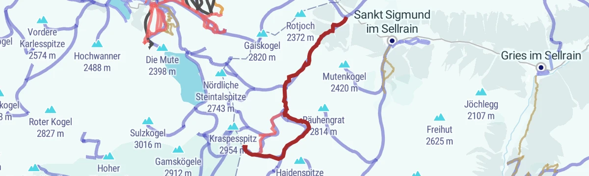 Route map: Weitkarspitze